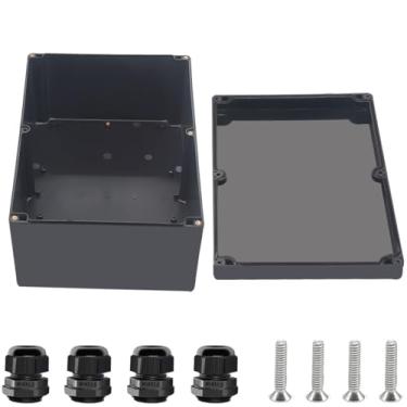 Imagem de Otdorpatio Project Box ABS Caixas Elétricas Pretas IP67 Caixa Impermeável Externa Caixa de Junção Eletrônica Caixa de Alimentação com Glândulas de Cabo para Projeto DIY 11,4 x 8,3 x 3,9 polegadas (290