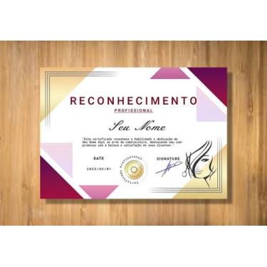 Imagem de Certificado Decorativo Salão Escritório C Moldura e Vidro A4 - Genéric