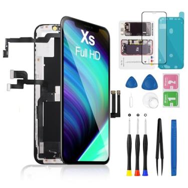 Imagem de FOOBONG Tela de substituição para iPhone Xs tela LCD FHD moldura digitalizador 3D Touch 14.7 cm conjunto completo com kit de ferramentas de reparo adesivo à prova d'água para modelo A1920, A2097,