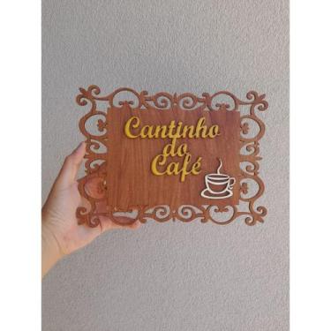 Imagem de Cantinho do Café Quadro Placa Plaquinha Decoração Moderna Madeira MDF 
