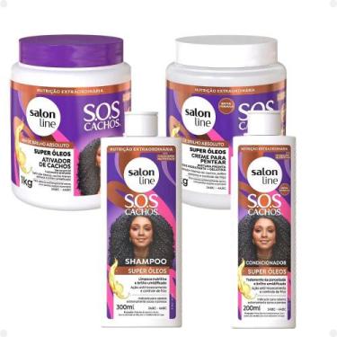 Imagem de Kit Salon Line SOS Cachos Super Óleos: Shampoo 300ml e Condicionador 2
