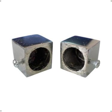 Imagem de Par Ponteira Cubo para Varão Wave Ilhós Argola Cortina 19 e 28mm 2 uni