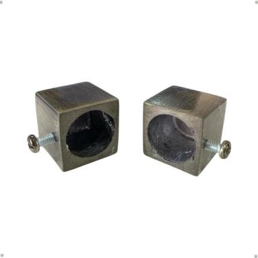 Imagem de Par Ponteira Cubo para Varão Wave Ilhós Argola Cortina 19 e 28mm 2 uni