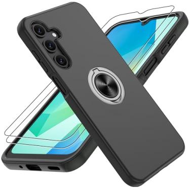 Imagem de Capa para Samsung Galaxy A16, capa para celular Galaxy A16 com suporte magnético de 360°, preta