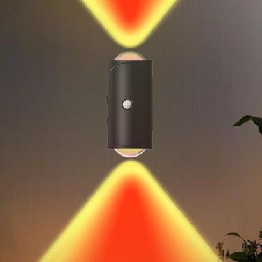 Imagem de NINE SQUARE EGOU Arandela de parede LED sem fio com mudança de cor, luz de sensor de movimento interna, arandelas de parede operadas por bateria recarregável de 1500 mAh para quarto, cabeceira