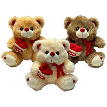 Imagem de Urso Pelucia Cestinha Com Coracao Romantico Presente Fofo