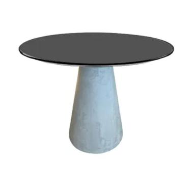 Imagem de Mesa De Jantar Cone 80 Cm Cimento Queimado Preto