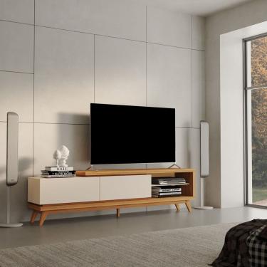 Imagem de Rack Para Tv's Até 75 Polegadas Nobre 180cm 2 Gavetas Carvalho Oro-off-white
