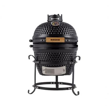 Imagem de Churrasqueira Kamado Mini Da Rasco Preto Com Grelha Em Aço Inox E Suporte. Ideal Para Até 3 Pessoas Preto