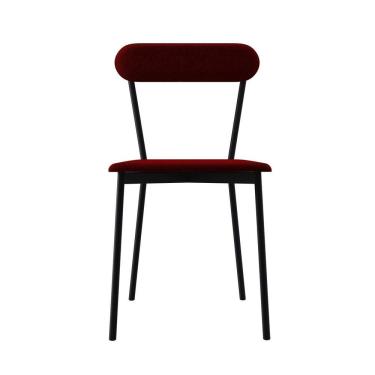 Imagem de Cadeira Fixa Estofada Vintage Emília Com 2 Unidades Vinho