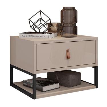 Imagem de Mesa De Cabeceira Suspensa Sigma 1 Gaveta Off White - Casa D Off White