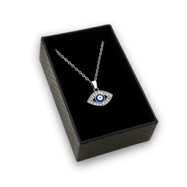 Imagem de Gargantilha Cordão Feminino Pingente Olho Grego Corrente Aço Inox