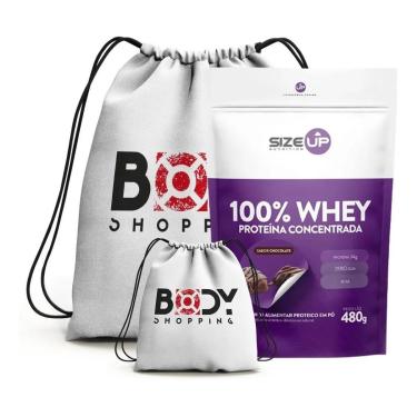Imagem de 100% WHEY PROTEIN PURE 480G + MOCHILA IMPERMEAVEL ESPORTIVA BRANCA - SIZE UP (CHOCOLATE)-Unissex