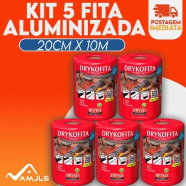 Imagem de Kit 5 Manta Asfaltica para Goteiras e Infiltrações 20cm x 10m Drykofit