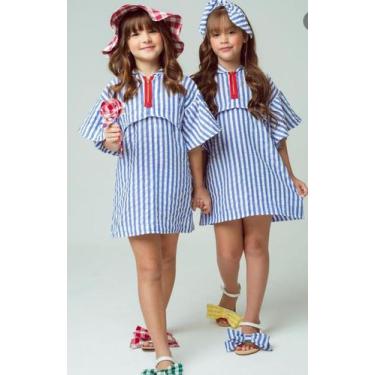 Imagem de Vestido infantil listra com capuz tamanho 10 - DI MARIAZINHA MODAS