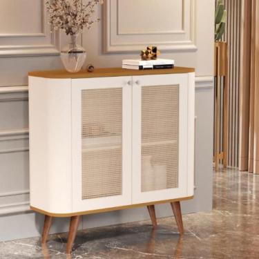 Imagem de Buffet com 2 Portas e 1 Prateleira Madrid Pérola Nature - CASA H