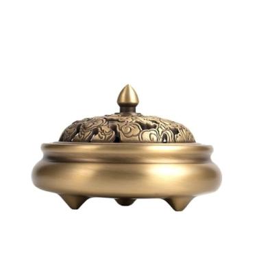 Imagem de Queimador de Incenso Queimador de incenso criativo de latão de três pés com tampa e alça de transporte, decoração para casa e ambientes internos Suportes