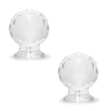 Imagem de MroMax Puxador minúsculo redondo diamante acrílico puxador autoadesivo 17 mm de diâmetro pequeno puxador claro brilhante bonito decoração para caixa de joias, estojo de presente e caixa de maquiagem,