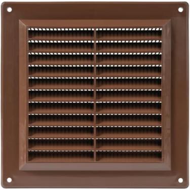 Imagem de Grade de retorno de ar de plástico com cobertura de ventilação de ar marrom de 15 cm com tela protetora contra pragas embutida para cobertura de ventilação de ventilação de casa de 150 mm
