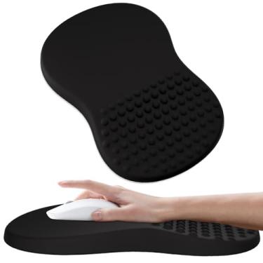Imagem de Arisase Mouse pad ergonômico com design de massagem, descanso de pulso para mouse com controle preciso, almofada de pulso para alívio da dor com base antiderrapante atualizada e fácil de limpar para