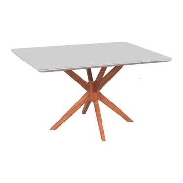 Imagem de Mesa para Sala de Jantar Retângular Tampo Laqueado com Vidro Espelhado