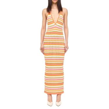 Imagem de Ronny Kobo Vestido longo feminino Yael de malha frente única, Arco-íris Multi, GG