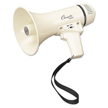 Imagem de Champion Sports Megafone com sirene, alça de pulso, alça compacta, alcance de 800 metros – Potente alto-falante Bullhorn com controle de volume ajustável para eventos esportivos, shows, controle de multidão, 4 watts (branco), modelo: MP4W