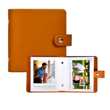 Imagem de 52 álbuns de bolso compatíveis com os álbuns de câmera instantânea Fuji Instax Wide 400/300 Square SQ1 SQ6 SQ10 SQ20 Polaroid 600 i Type sx-70 Filme de 3,5 x 4,25 polegadas (1 Pacote, Marrom)