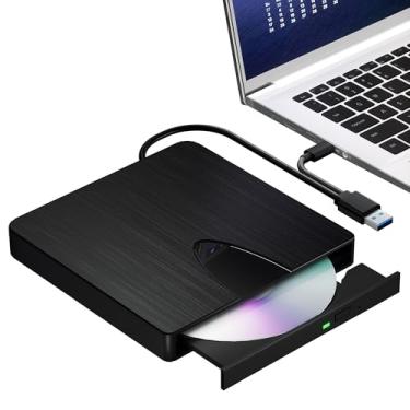 Imagem de Blu-Ray Drive, USB 3.0 e Tipo-C Blu Ray Gravador Portátil Blu Ray DVD/CD/BD Player, 3D Optical Bluray Drive Compatível com Windows XP/7/8/10/11 Macos para MacBook Laptop Desktop
