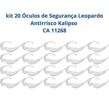 Imagem de Kit 20 Óculos Segurança Leopardo Antirrisco Kalipso CA 11268, Cinza