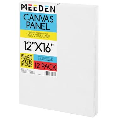 Imagem de MEEDEN Pacote Com 12 Telas 100% Algodão Para Pintura - Painéis Em Branco De 30 X 40 Cm, A Óleo E Acrílica, Materiais Arte Prontos Pintar, Artistas Profissionais Estudantes