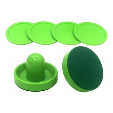 Imagem de Tachiuwa Empurradores de air hockey e discos de air hockey, acessórios de substituição para jogos de mesa de air hockey, 2 empurradores verdes