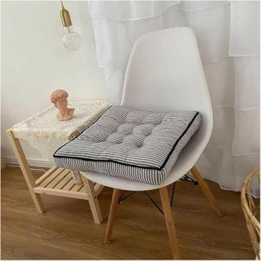 Imagem de Almofadas De Cadeira Almofadas De Assento Almofada De Cadeira Almofadas De Assento Listradas Simples Almofadas De Assento De Renda De Veludo Almofadas De Pão Para Cadeir, B, 42x42cm(17x17inch)