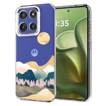 Imagem de Unov Capa compatível com Motolora Moto Edge 60 Fusion Moto 60 5G transparente com lindas montanhas Sierra em relevo design de padrão TPU macio com absorção de choque fina capa traseira protetora
