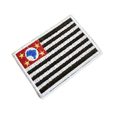 Imagem de BE0045-006 Bandeira São Paulo Brasil Patch Bordado 7,5x5,0cm - BR44