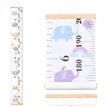 Imagem de CREATCABIN Tabela de crescimento animal para parede desenho animado crescimento altura gráfico entrega régua medida decoração de parede tela removível altura crescimento gráfico para casa sala de