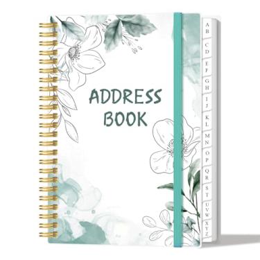 Imagem de Livro de endereços com abas alfabéticas - Telefone A5 e agenda de endereços com contatos de endereço, data especial, telefone, aniversário e senha de login na Internet para casa e escritório, 15,7 cm