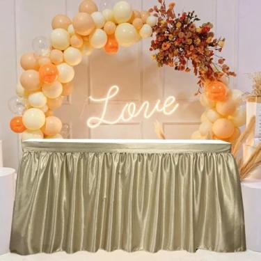 Imagem de Toalha de mesa retangular com lantejoulas douradas claras, brilhante e brilhante, para decoração de festas de aniversário e casamentos, dourada clara, 2,75 m x 275 cm