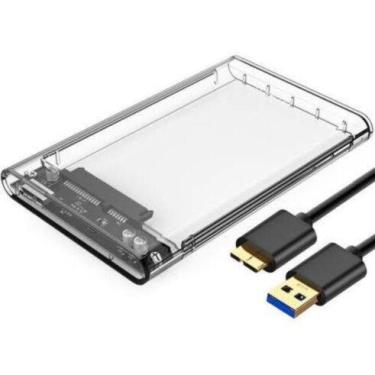 Imagem de Case Externo Transparente para HD e SSD SATA USB 3.0 Original - Exbom