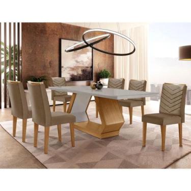 Imagem de Mesa De Jantar 6 Lugares Retangular Rufato Alvorada - MOVEIS RUFATO