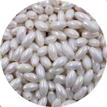 Imagem de Arroz Perolado Irisado Passante 3X6mm Em Abs Com 500Gr - LADEIRA BIJUT