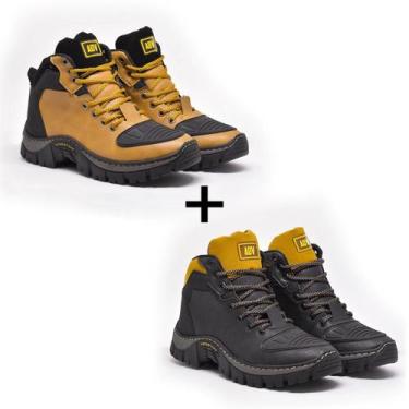 Imagem de Kit 2 Bota Masculina Adv Cano Medio - Leddred'S, Preto, Caramelo, Cara