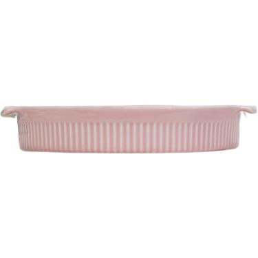 Imagem de Germer, Travessa redonda em porcelana, modelo assar ou servir, Funda, refratária, Ø 21 cm, 1000 ml, Rosa