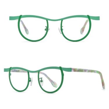 Imagem de VFDHN Armação de óculos de acetato de titânio para homens e mulheres (verde C4)