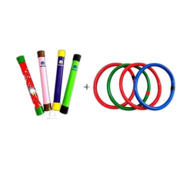 Imagem de Kit Pinos + Argolas Recreação Submersa Piscina 8 Pç Pronado