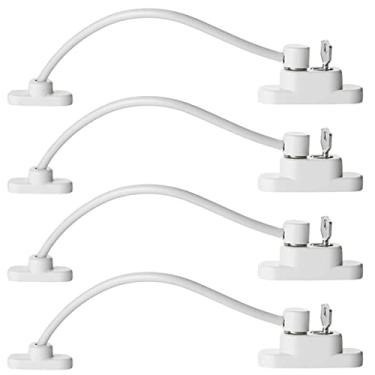 Imagem de Fechaduras de janela segurança infantil, 4 peças de restrição de porta de janela com chave UPVC Matal, fechaduras de segurança para porta de janela para crianças animais de estimação bebê