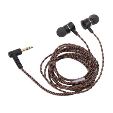 Imagem de Yunseity Fone de Ouvido Com IEM Com Fio, Plugue de Ouro de Fones de Ouvido Com Fio para Tablets de Tablets para para PC, Design Ergonômico Com Ajuste Seguro