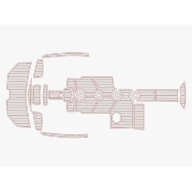 Imagem de Plataforma de natação Mastercraft X20 Cockpit 2016 1/10.2 cm 6 mm espuma EVA Faux Teak Marine Floor (cinza sobre vermelho)