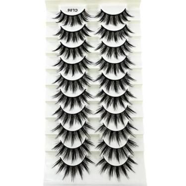 Imagem de Cílios Postiços Naturais, Macios E Volumosos, 10 Pares, Estilo Cruzado