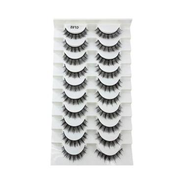 Imagem de Cílios Postiços Naturais, Macios E Volumosos, 10 Pares, Estilo Cruzado